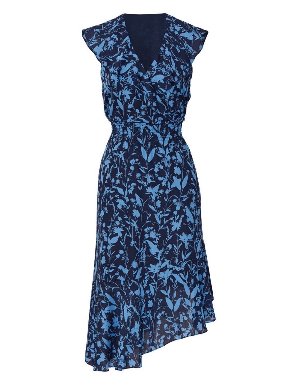 Parker Brynlee blue silk designer dress